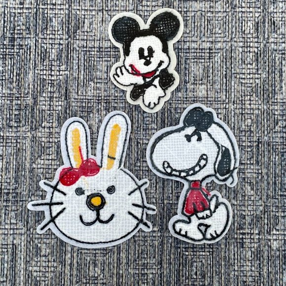 Lot of 3 Patches Iron On Soft Clothes Patches for Craft Kids Jackets Jeans Acces - Picture 10 of 11